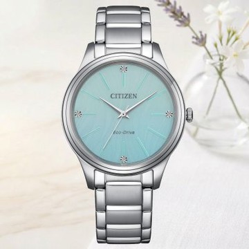 CITIZEN星辰 LADY S系列 光動能 簡約時尚腕錶 推薦 送禮 畢業禮物 34mm / EM1220-58Y