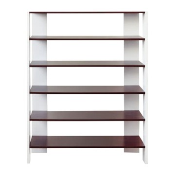 HOPMA 合馬家具 加寬開放式鞋櫃 時尚簡約 功能應用 便利設計 可放28雙鞋  胡桃配白  6層