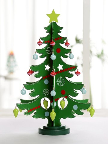 DIY木質圣誕樹圣誕裝飾裝飾品圣誕節禮物小禮品場景布置桌面擺件