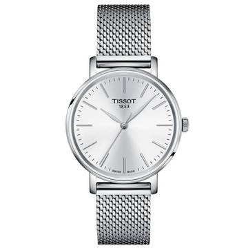 TISSOT 天梭 官方授權 Everytime 經典雋永米蘭女錶 雙12購物節 送禮首選-銀/34mm T1432101101100