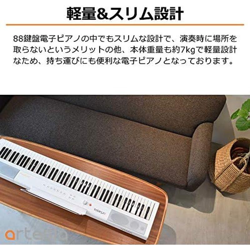 Artesia 電子ピアノ 88鍵 軽量スリム設計 電池駆動対応モデル PERFORMER BK ブラック (サスティンペダル付属)