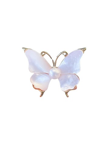 仿貝母珍珠蝴蝶胸針高級感貝珠別針西裝胸花大衣毛衣配飾女潮【木屋雜貨】