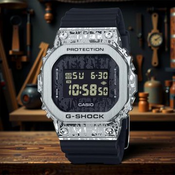 CASIO 卡西歐 G-SHOCK 油漬工業風金屬圈電子錶 手錶 學生錶 1212購物節 送禮推薦 GM-5600GC-1