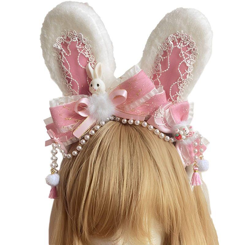 うさ耳 バニーガール カチューシャ ヘアバンド ウサ耳 ネコ耳 アニマルカチューシャ レース チュール 頭飾り ヘッドアクセサリー 仮装 変装 コスプレ パーティー ACC 305