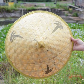草帽子斗笠竹編防曬男士釣魚遮雨遮陽帽農民戶外涼帽舞臺道具帽
