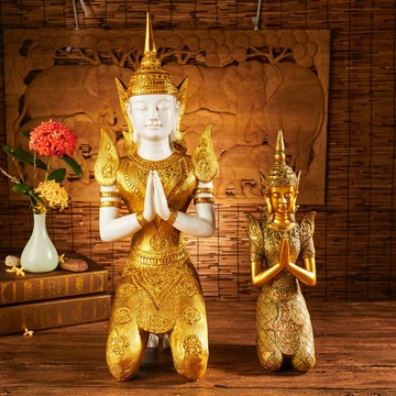 佛像 宗教擺件 家居擺件東南亞迎賓佛像擺件泰國跪佛擺件餐廳會所樹脂禪意工藝品