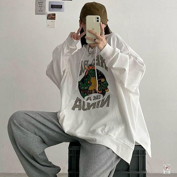 🎈流行女裝🎈300斤特大碼春秋季外套女韓版百搭薄款寬鬆版胖mm慵懶風衛衣bf200