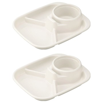 inomata方形塑膠餐盤13號 簡約耐用 方便收納 提升用餐體驗  白色  2個