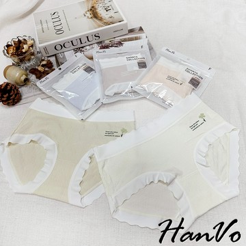 【HanVo】立體小花朵泡泡純棉內褲 親膚柔軟吸濕排汗 中腰 獨立包裝 流行少女內褲 內著 A11-5821