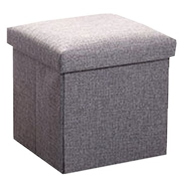 SIANG SI 多功能可折疊棉麻收納凳 40 x 25 x 25cm 灰色 舒適透氣  1個
