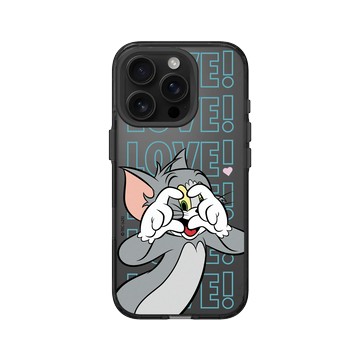 iPhone 16 Pro Clear (相機按鈕) 酷墨灰 - 湯姆貓與傑利鼠 Tom and Jerry - 湯姆貓愛心
