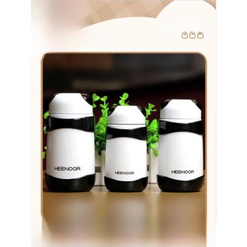 希諾熊貓保溫杯女可愛呆萌兒童創意水杯男時尚便攜學生不銹鋼杯子