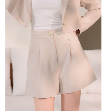 【早春新品】HS 細閃短版套裝短褲 卡其
