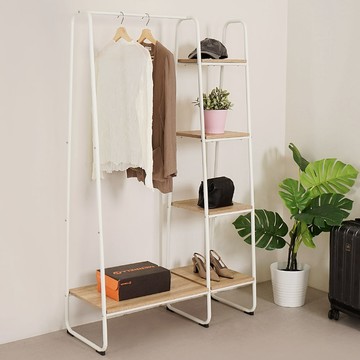 【Homelike】喜家居四層收納吊衣架(白色)(2234)