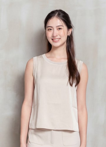 PY by perng yuh Exclusive-雲舒晨光真絲微光無袖上衣