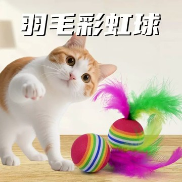 ✨逗貓玩具 🐱貓咪玩具球 寵物彩虹球 寵物玩具 貓咪自嗨解悶神器 逗貓棒 貓咪靜音球 寵物互動玩具 貓咪球玩具 寵物用品