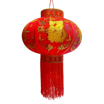 摩達客 農曆春節元宵80cm萬事如意燈籠+LED燈串(附遙控)  金線大紅色  1組