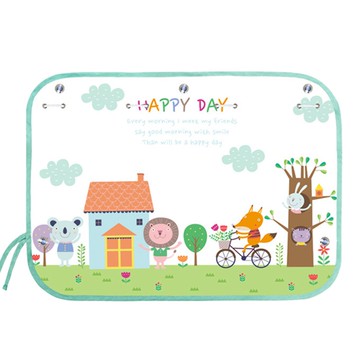 JoyNa - 車用吸盤式遮光布簾-狐狸騎車