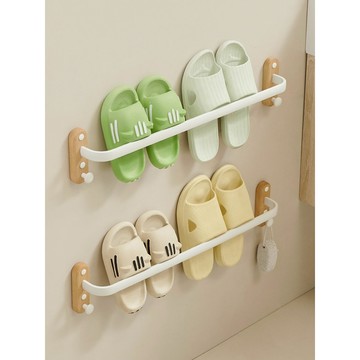 韻潔雅 白色胡桃木家用拖鞋置物架