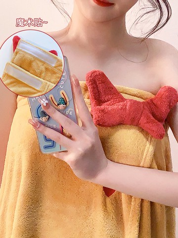 浴巾女夏比純棉吸水家用可穿式可裹巾干發帽三件套兩浴裙新款