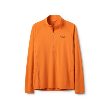 RAB Sonic LS Zip 長袖輕量抗臭立領半拉鍊排汗衣 男款 深梅爾巴橘 #QCC53
