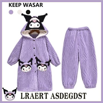 兒童睡衣珊瑚絨法蘭秋冬季加厚款女童女孩家居服2023新款冬天睡袍