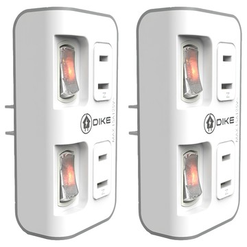 DIKE 2切2座2P便利型節電小壁插  白色  2個