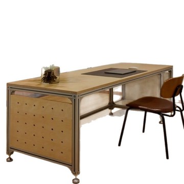 創意海洋板樺木辦公桌簡約洽談鋁材會議桌書桌辦公桌大班桌工作臺[DD030109]