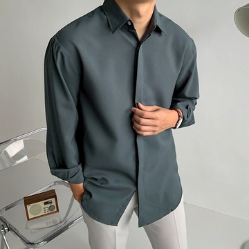 正韓簡約俐落防皺隱藏扣長袖襯衫 8色 (A0455) YUPPIE 預購商品