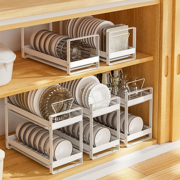 ??快速出貨?? 公司貨 不銹鋼碗碟瀝水架櫥柜收納籃拉籃廚房置物架小型窄放碗架臺面碗筷