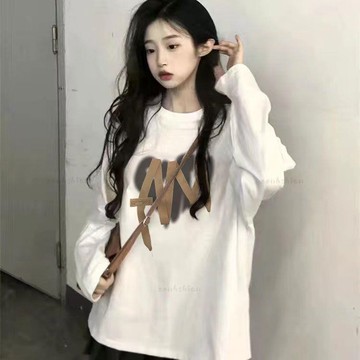 秋季新品🍂大尺碼上衣 長袖T桖 洋氣潮流德絨保暖秋冬打底上衣 胖mm大碼女裝寬松遮肉長袖t恤100KG可穿 長袖上衣