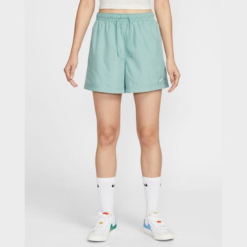 【NIKE】AS W NSW MR ESSNTL WVN SHORT 女 短褲 灰綠色-FV7558017