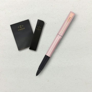 【PARKER】威雅XL系列玫瑰金色限定鋼珠筆 真皮筆套組 客製化刻字