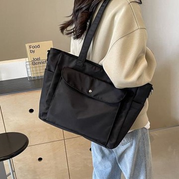 2024新款包包女大容量防水帆布托特包上課單肩通勤包斜挎電腦包