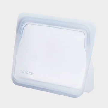 美國 Stasher - 食品級白金矽膠密封食物袋-迷你站站-雲霧白 (828ml)