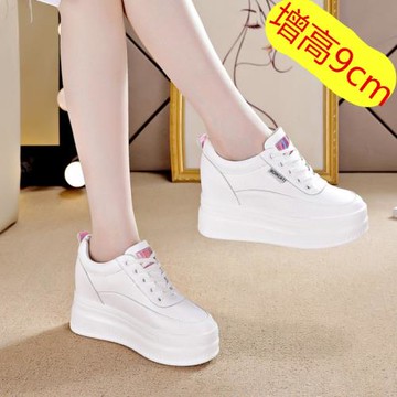 內增高小白鞋女2024春天女鞋厚底松糕鞋增高十公分穿的鞋子休閑鞋
