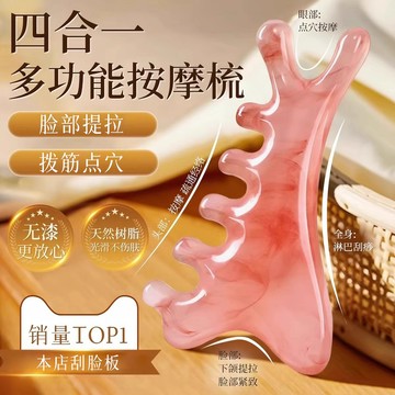 台灣出貨⭐多功能按摩梳 四合一按摩梳 樹脂按摩梳 按小海豚經絡梳 頭皮按摩梳 頭部經絡梳 經絡按摩梳 加厚樹脂梳子