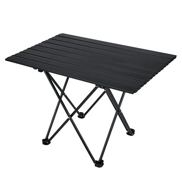鋁合金露營折疊桌  便攜卡扣  裝卸方便  摺疊收起  大  黑色