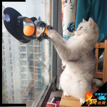 【台灣出貨】寵物玩具 逗貓玩具 貓軌道 窗臺吸盤 玩具球 貓抓球 逗貓波浪球 乒乓球 逗貓益智 玩具球