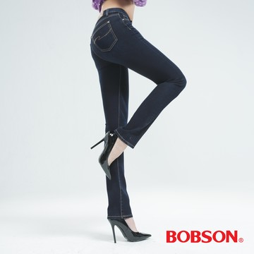 【BOBSON】女款超彈力小直筒褲(8035-52)
