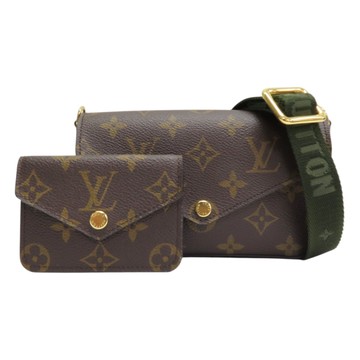 【二手名牌BRAND OFF】LOUIS VUITTON LV 路易威登 棕色 原花 帆布 FELICIE STRAP&GO 肩背包 M80091