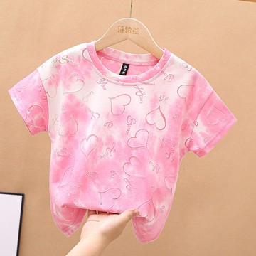 年夏季新款棉女童短袖T恤洋氣女尚半袖體恤上衣