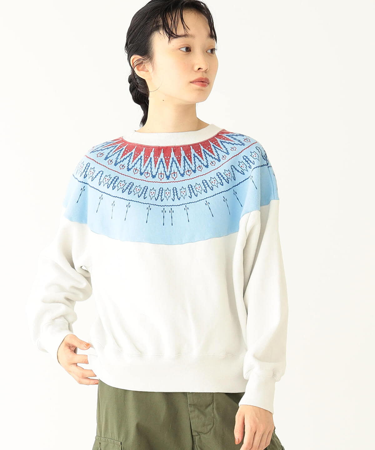 アウトレット】WHITESVILLE × BEAMS BOY / 別注 雪柄 スウェット 通販