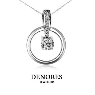 DENORES 盛夏0.30克拉八心八箭美鑽項鍊
