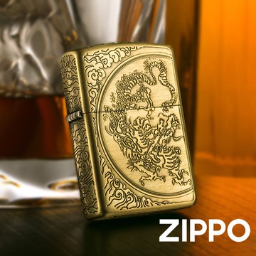 ZIPPO 幸運龍-古銅金(加厚版)防風打火機 日本設計 官方正版 現貨 限量 禮物 送禮 終身保固 ZA-3-33A