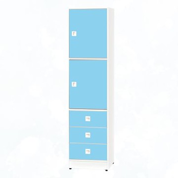 文創集-南亞塑鋼   皮尼 南亞塑鋼1.5尺雙開門三抽中高收納櫃-43.5x40x168.5cm免組