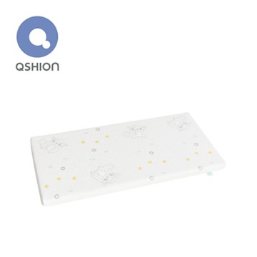 QSHION 嬰兒透氣水洗床墊60x120xH5cm 大眼猴款