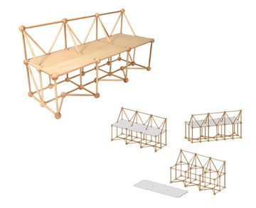 【日本製】三人座沙發椅 大阪職人手工打造，連光影都極致優雅的桁架結構 (木音-koto- 系列)