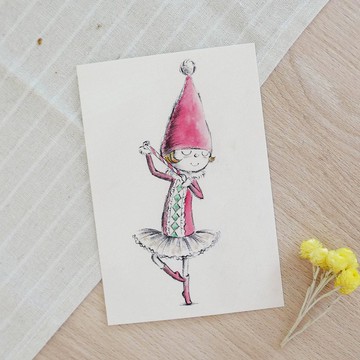 伊之珂芭蕾 | 蘆笛小精靈－紅精靈 明信片
