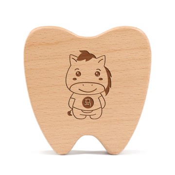 兒童乳牙紀念盒女孩乳牙盒男孩牙齒收納盒木制寶寶掉換牙齒保存盒【林之舍】